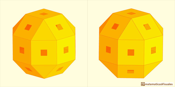 Pseudo Rhombicuboctahedron or Elongated Square gyro bicupola | matematicasVisuales