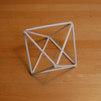 An octahedron with 12 plastic tubes