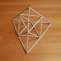 Octahedron and four tetrahedra with plastic tubes