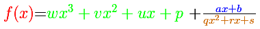 Funciones racionales: frmula, rational functions that has a grado 3 polinomio as a polinomio quotient, a grado 1 polinomio as a remainder and a grado 2 polinomio as a denominador | matematicasVisuales