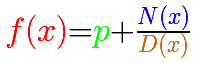 Rational functions: improper rational function, a number plus a proper rational function | matematicasVisuales