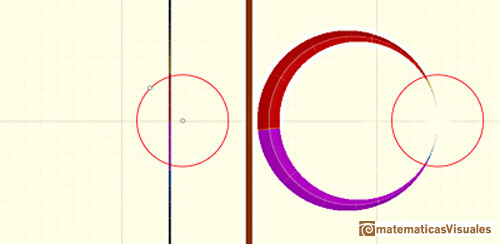 Cada recta que no pasa por el centro de inversin se transforma en una circunferencia que pasa por el centro de inversin | matematicasvisuales