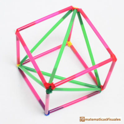 En casa: Construccin de un tetraedro inscrito en un cubo. Algunas medidas. |matematicasVisuales