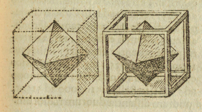 Octahedron plane net: Kepler drawing duality octahedron and cube | matematicasVisuales