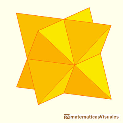 Desarrollo plano de octaedro: Stella octangula, estelacin de un octaedro | matematicasVisuales