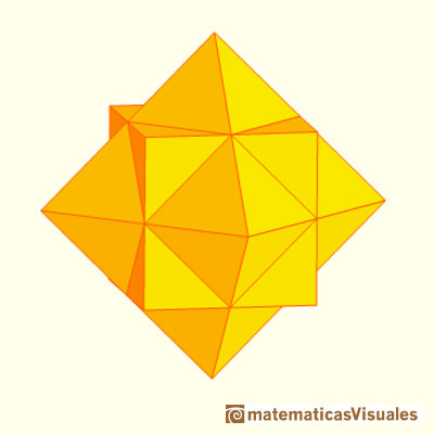 Desarrollo plano de octaedro: cubo y octaedro en posicin recproca. Estelacin del cuboctaedro | matematicasVisuales