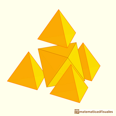 Octahedron plane net: octahedron as a tetrahedron truncation | matematicasVisuales