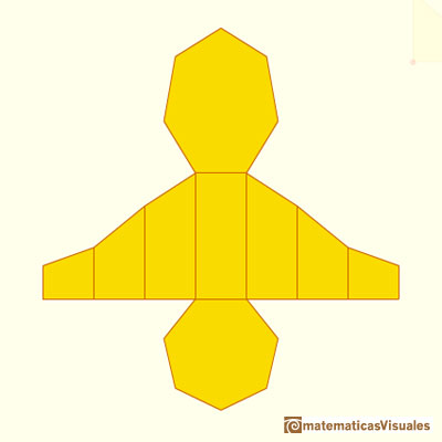 Prisms cut by an oblique plane and their nets: plane net | matematicasVisuales