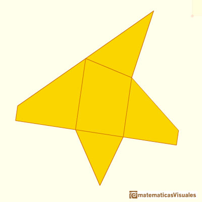 Prisms cut by an oblique plane and their nets: plane net example  | matematicasVisuales