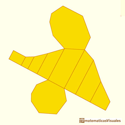 Prisms cut by an oblique plane and their nets: plane net example 2 | matematicasVisuales