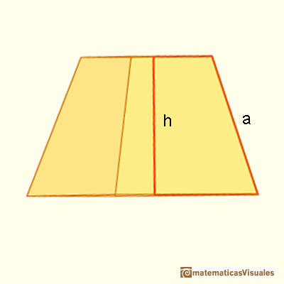 Pirmides y troncos de pirmide: altura de una cara lateral de un tronco de pirmide. Teorema de Pitgoras | matematicasVisuales
