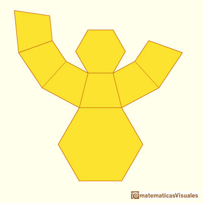 Pirmides y troncos de pirmide: desarrollo plano de un tronco de pirmide hexagonal | matematicasVisuales