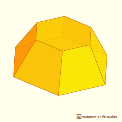 Pirmides y troncos de pirmide: tronco de pirmide hexagonal | matematicasVisuales