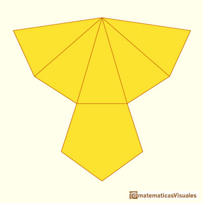 Pirmides y troncos de pirmide: desarrollo plano de una pirmide pentagonal | matematicasVisuales