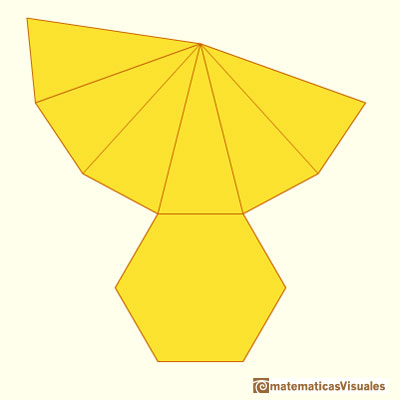 Pirmides y troncos de pirmide: desarrollo plano de una pirmide hexagonal | matematicasVisuales