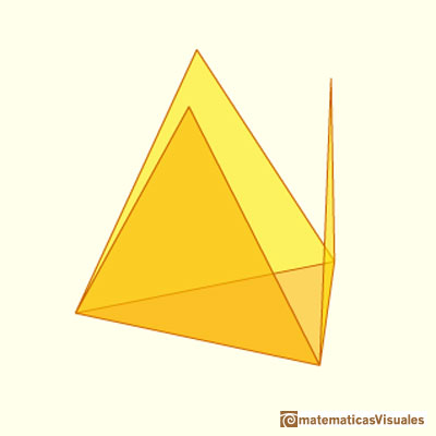 Desarrollo plano del tetraedro: tetraedro en desarrollo plano | matematicasVisuales