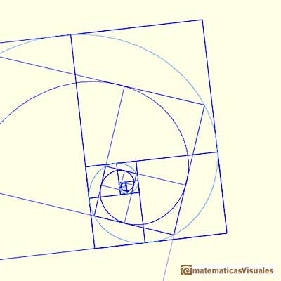 Rectngulo ureo: El rectngulo ureo y dos espirales equiagulares, rotacin | matematicasVisuales