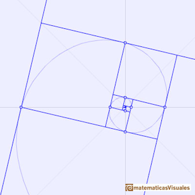 Golden Ratio: The golden rectangle and one equiangular spirals | matematicasVisuales