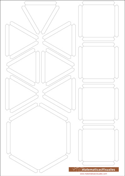 Construccin de poliedros con cartulina y gomas elsticas: Download, print, cut and build | matematicasVisuales