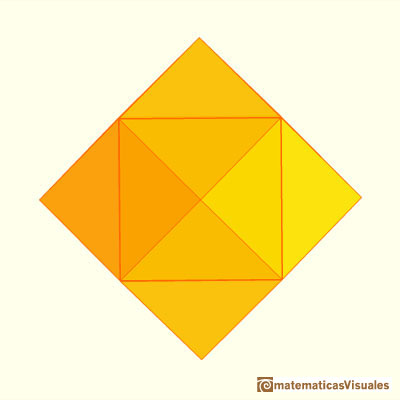 Cubo aumentado, cubo con pirmides y dodecaedro rmbico: doce caras rmbicas | matematicasvisuales