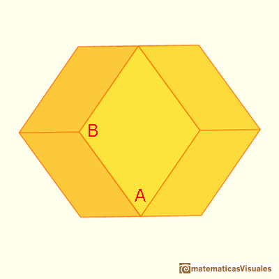 Augmented cube and Rhombic Dodecahedron: calculating angles using trigonometry | matematicasVisuales