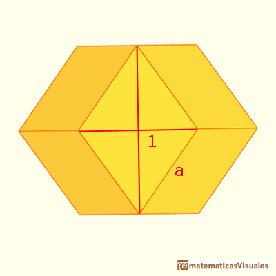 Pyramidated cube and Rhombic Dodecahedron: longitud de la arista del dodecaedro rmbico | matematicasVisuales