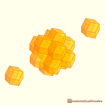 Rhombic dodecahedron is a space-filling polyhedron, tessellation | matematicasvisuales