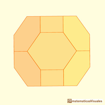 Cubo achaflanado: los hexgonos de un cubo achaflanado son equilteros pero no tienen sus ngulos iguales | matematicasVisuales