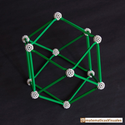 Volume of a cuboctahedron: building a cuboctahedron with zome | matematicasvisuales