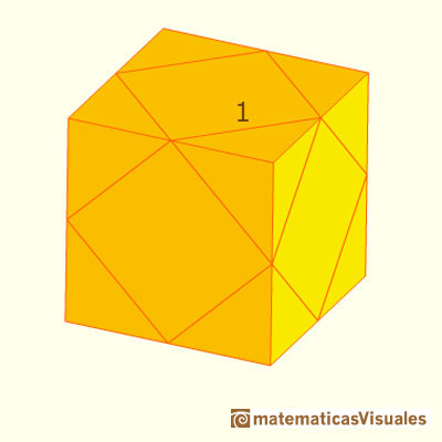 Volumen del cuboctaedro: Cuboctaedro en un cubo| matematicasvisuales