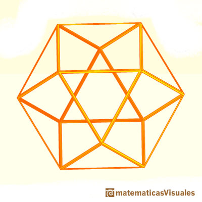 Volumen del cuboctaedro: Otro esqueleto de cuboctaedro para ver los cuatro hexgonos| matematicasvisuales