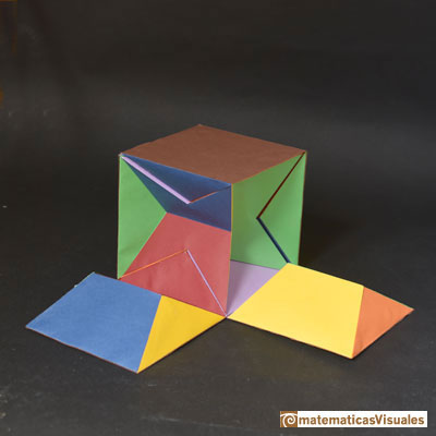 Piritoedro, dodecaedro irregular con caras pentagonales iguales: Construccin del piritoedro con cartulina | matematicasVisuales