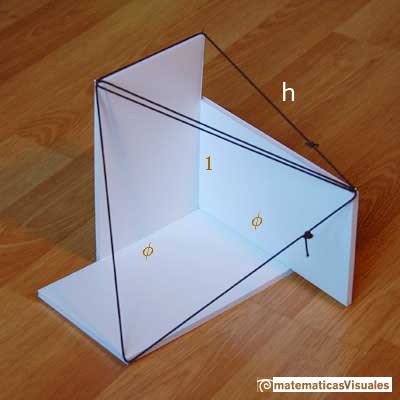 Icosaedro: tres rectngulos ureos; son los tringulos equilteros?, alguos clculos | matematicasVisuales