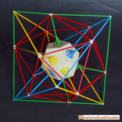 Icosaedro en octaedro: vrtices impresos con impresora 3d con dodecaedro en su interior | matematicasVisuales