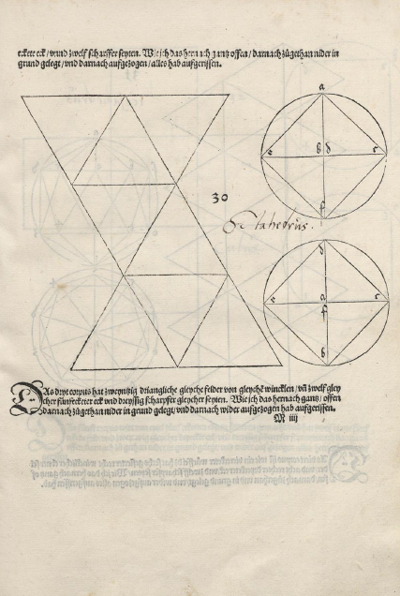 Slidos platnicos: desarrollo del octaedro por Durer | matematicasVisuales