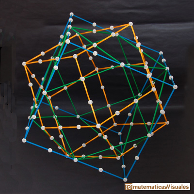 Dualidad cuboctaedro y dodecaedro rmbico, Zome | Cuboctahedron and Rhombic Dodecahedron | matematicasVisuales