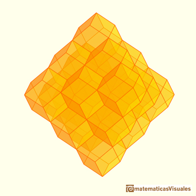 Dodecaedro rmbico rellena el espacio | Cuboctahedron and Rhombic Dodecahedron | matematicasVisuales