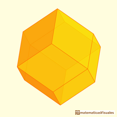 Achaflanando un cubo: dodecaedro rmbico | Cuboctahedron and Rhombic Dodecahedron | matematicasVisuales