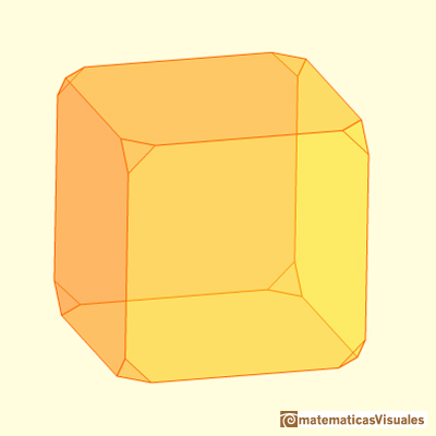 Truncando un cubo, slo un poco | Cuboctahedron and Rhombic Dodecahedron | matematicasVisuales