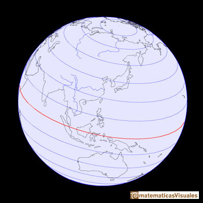 Esfera, laTierra, Latitud, Longitud | Circunferencias de latitud, paralelos | matematicasvisuales