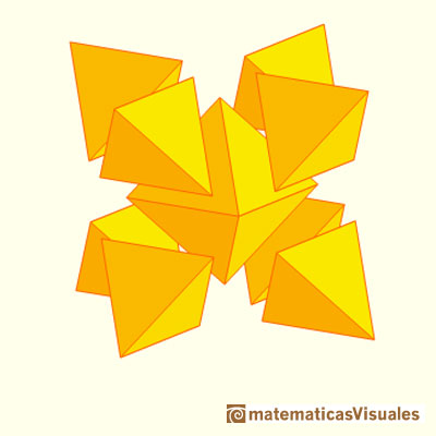 El octaedro estrellado (Stella octangula): es un octaedro con ocho pirmdes en cada cara | Cuboctahedron and Rhombic Dodecahedron | matematicasVisuales