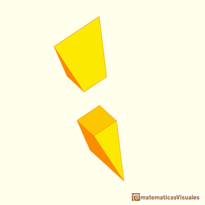 Secciones en un tetraedro: la seccin central es un cuadrado| matematicasVisuales