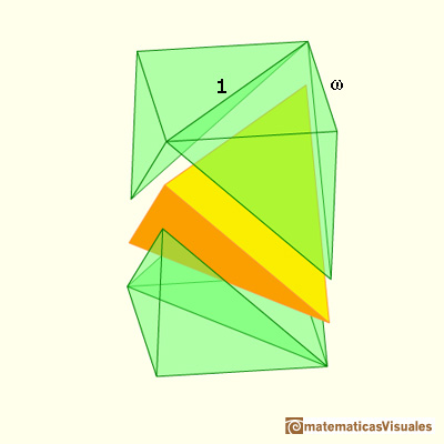 Volumen de un tetraedro: El volumen de un tetraedro es un tercio del volumen del cubo que lo contiene | matematicasVisuales