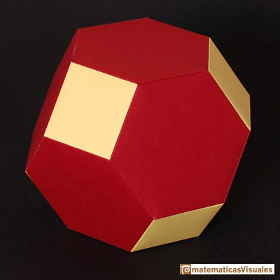 Construccin de poliedros con cartulina cara a cara pegadas: Octaedro truncado | matematicasVisuales