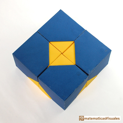 Hexagonal section of a cube: space-filling polyhedron | matematicasVisuales