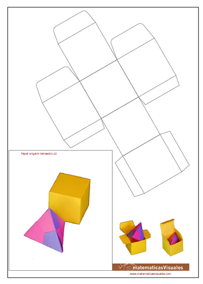 Construccin de poliedros: cajita cbica y tetraedro hecho con origami modular | matematicasVisuales