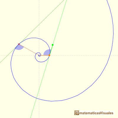 Equiangular spiral: the golden equiangular spiral | matematicasVisuales